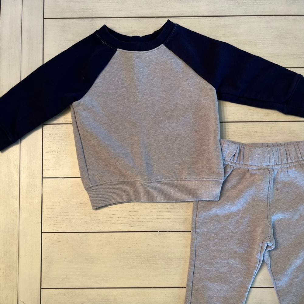 Sweat suit baseball style shirt